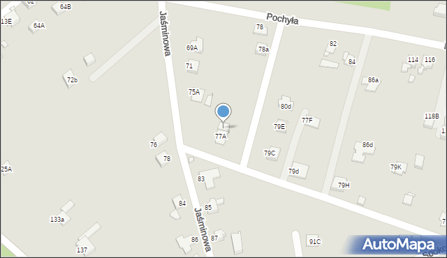 Rybnik, Jaśminowa, 77B, mapa Rybnika