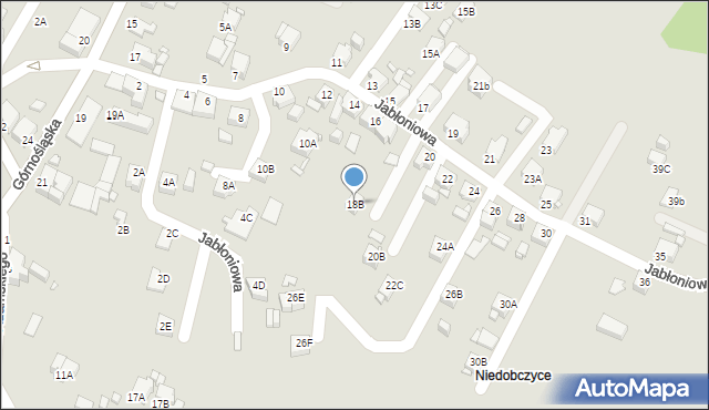 Rybnik, Jabłoniowa, 18B, mapa Rybnika