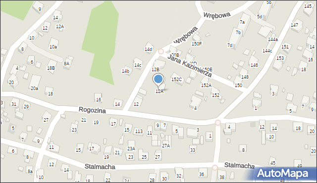 Rybnik, Jana Kazimierza, 12A, mapa Rybnika