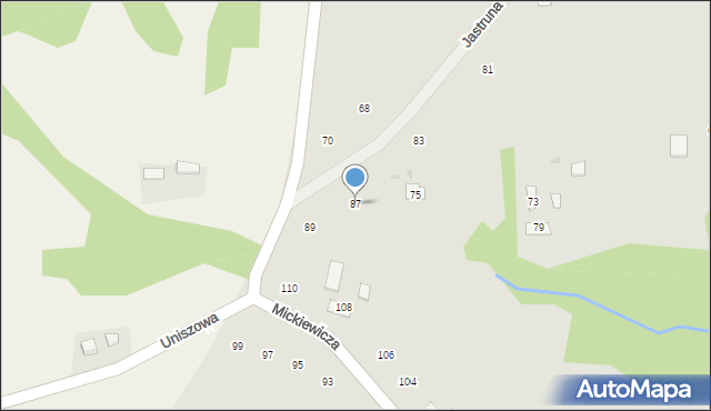 Ryglice, Jastruna, 87, mapa Ryglice