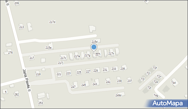 Rzeszów, Jana Pawła II, 217h, mapa Rzeszów