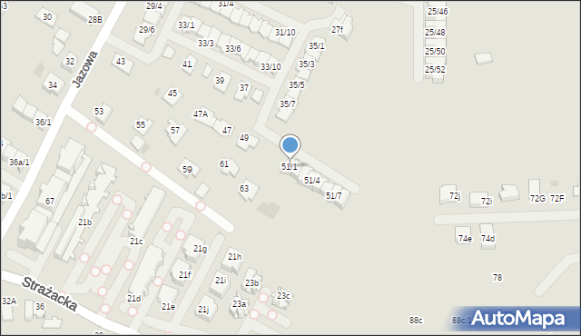 Rzeszów, Jazowa, 51/1, mapa Rzeszów