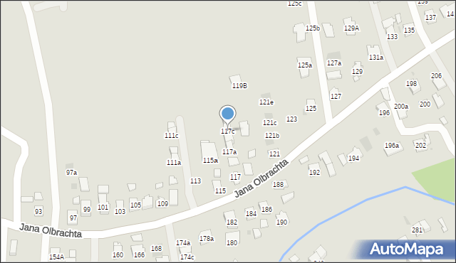 Rzeszów, Jana Olbrachta, 117c, mapa Rzeszów