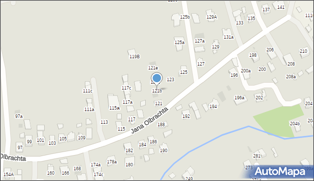 Rzeszów, Jana Olbrachta, 121b, mapa Rzeszów