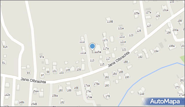 Rzeszów, Jana Olbrachta, 155a, mapa Rzeszów