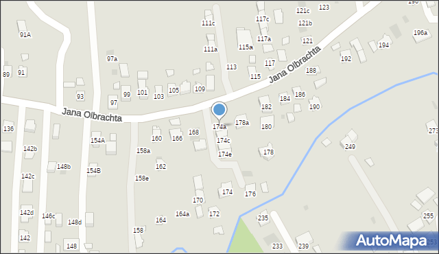 Rzeszów, Jana Olbrachta, 174a, mapa Rzeszów