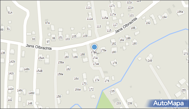 Rzeszów, Jana Olbrachta, 174b, mapa Rzeszów