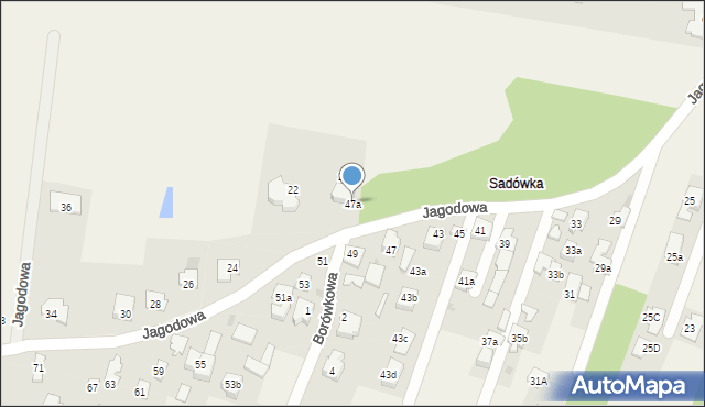 Sadowa, Jagodowa, 47a, mapa Sadowa