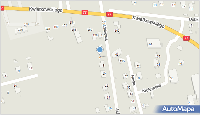 Sandomierz, Jaśminowa, 6, mapa Sandomierza