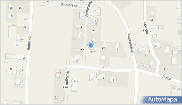 Sarbinowo, Jantarowa, 9, mapa Sarbinowo