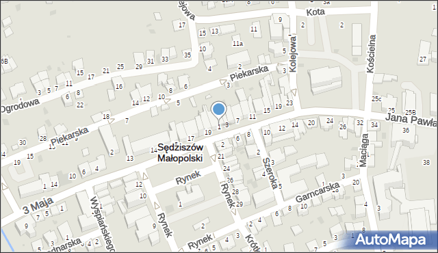 Sędziszów Małopolski, Jana Pawła II, 1, mapa Sędziszów Małopolski