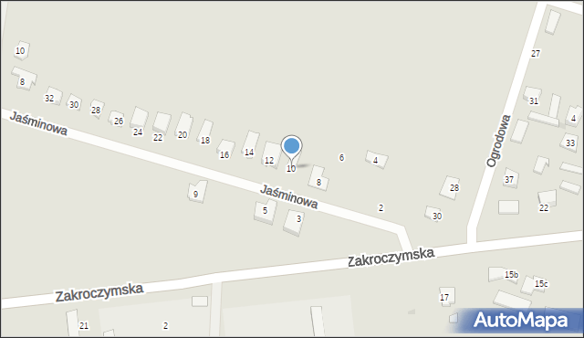 Serock, Jaśminowa, 10, mapa Serock