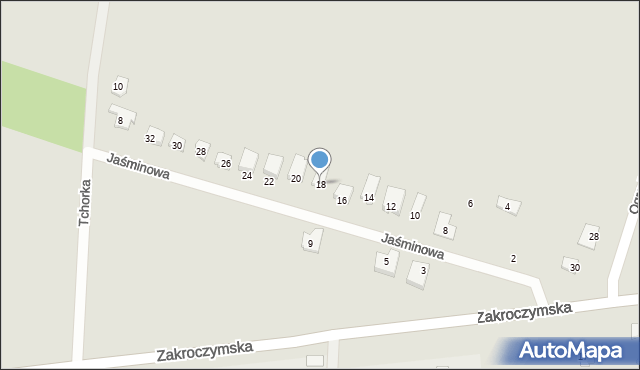 Serock, Jaśminowa, 18, mapa Serock