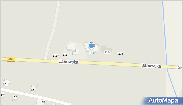 Siedlce, Janowska, 113, mapa Siedlce