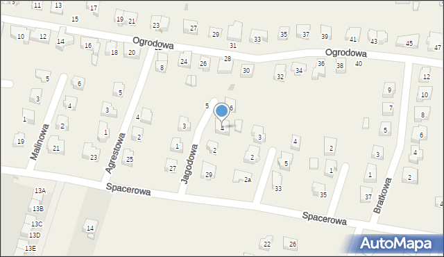 Siemianice, Jagodowa, 4, mapa Siemianice