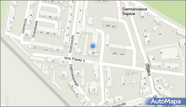 Siemianowice Śląskie, Jana Pawła II, 16, mapa Siemianowice Śląskie