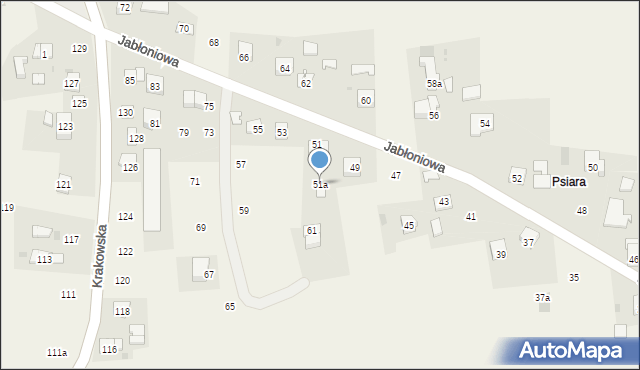 Siepraw, Jabłoniowa, 51a, mapa Siepraw