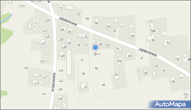 Siepraw, Jabłoniowa, 57, mapa Siepraw