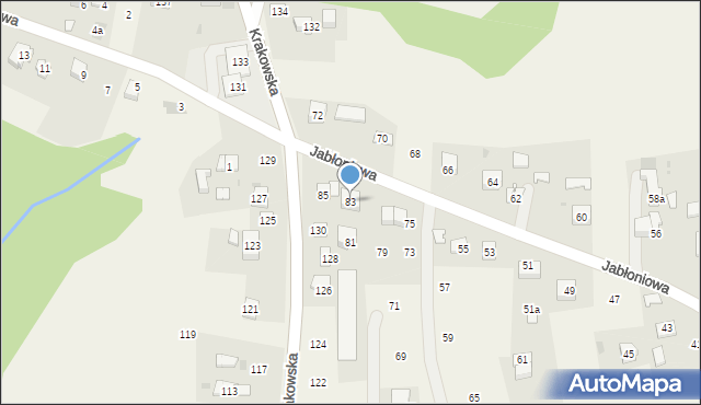 Siepraw, Jabłoniowa, 83, mapa Siepraw