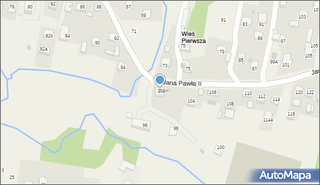 Siepraw, Jana Pawła II, 102, mapa Siepraw