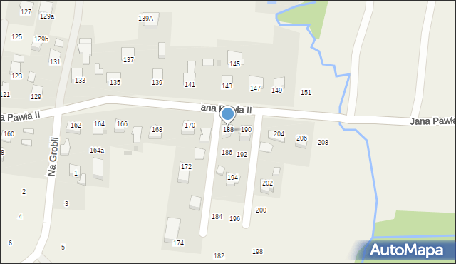 Siepraw, Jana Pawła II, 188, mapa Siepraw