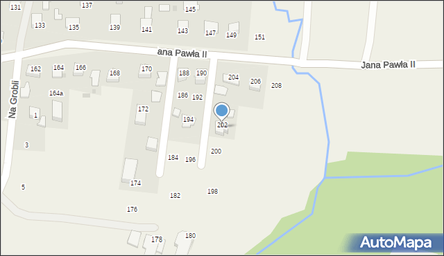 Siepraw, Jana Pawła II, 202, mapa Siepraw