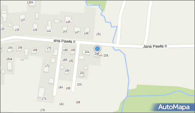 Siepraw, Jana Pawła II, 206, mapa Siepraw