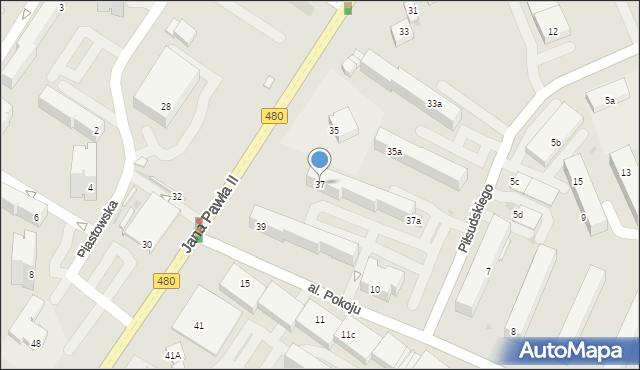 Sieradz, Jana Pawła II, 37, mapa Sieradz