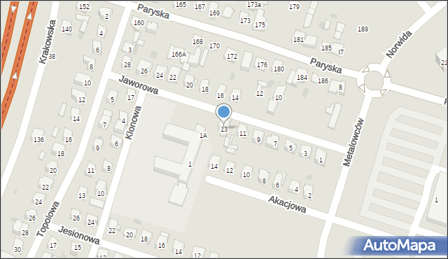 Skarżysko-Kamienna, Jaworowa, 13, mapa Skarżysko-Kamienna