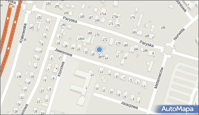 Skarżysko-Kamienna, Jaworowa, 16, mapa Skarżysko-Kamienna