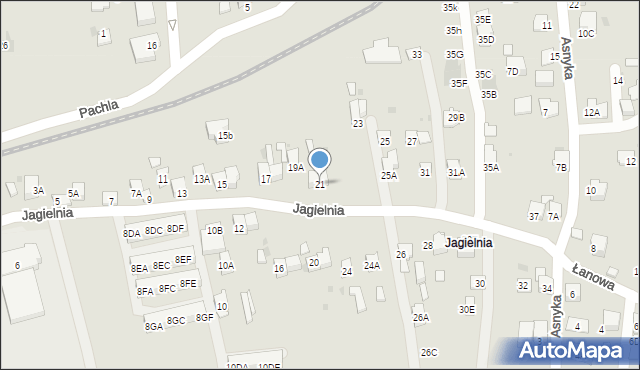 Skawina, Jagielnia, 21, mapa Skawina