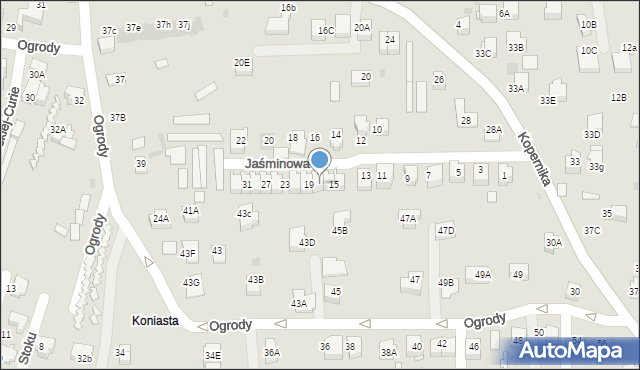 Skawina, Jaśminowa, 17, mapa Skawina