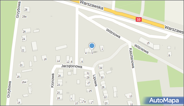 Skępe, Jarzębinowa, 1, mapa Skępe