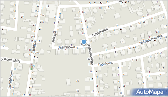 Skierniewice, Jaśminowa, 1, mapa Skierniewic