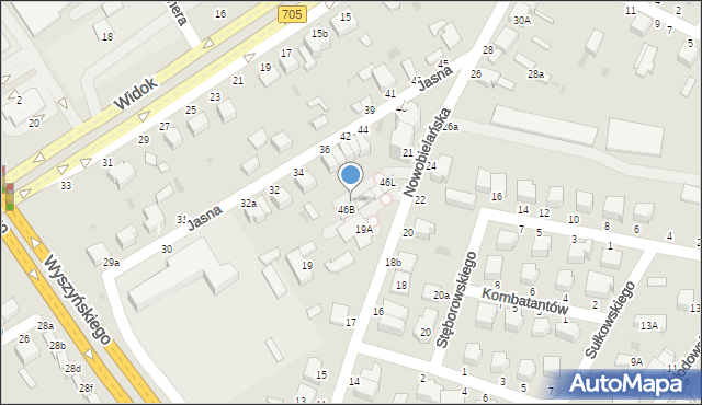 Skierniewice, Jasna, 46j, mapa Skierniewic