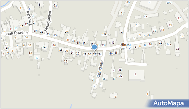 Skoki, Jana Pawła II, 32, mapa Skoki