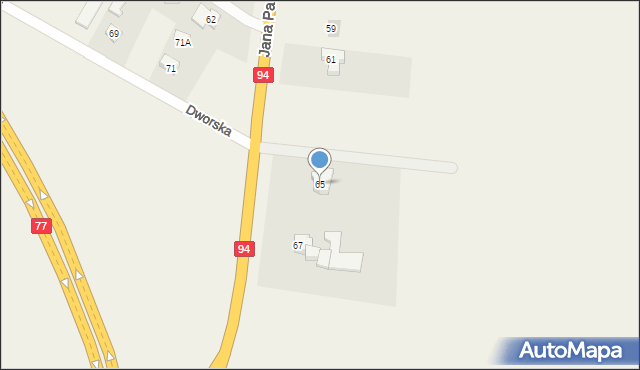 Skołoszów, Jana Pawła II, 65, mapa Skołoszów