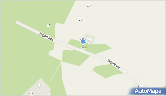 Skórka, Jagodowa, 21, mapa Skórka