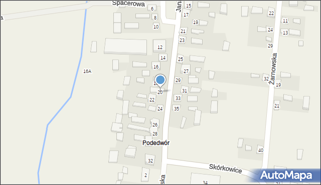 Skórkowice, Jana Pawła II, 20, mapa Skórkowice