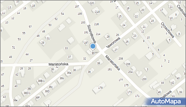 Skórzewo, Jaworowa, 30, mapa Skórzewo