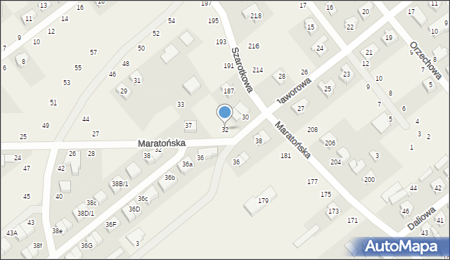 Skórzewo, Jaworowa, 32, mapa Skórzewo