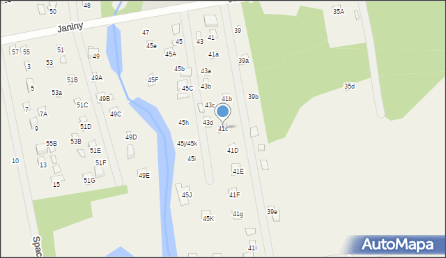 Skrzeszew, Janiny, 41c, mapa Skrzeszew