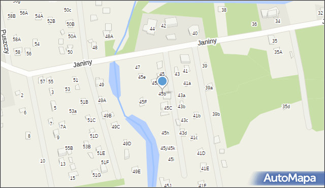 Skrzeszew, Janiny, 45b, mapa Skrzeszew