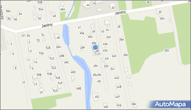 Skrzeszew, Janiny, 45d, mapa Skrzeszew