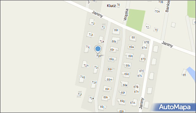 Skrzeszew, Janiny, 71b, mapa Skrzeszew