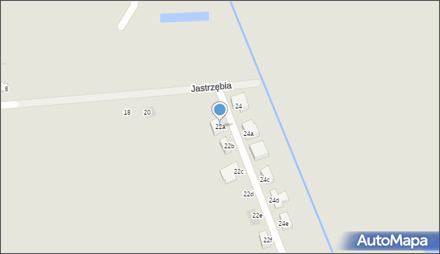 Słubice, Jastrzębia, 22a, mapa Słubice