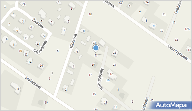 Słupno, Jarzębinowa, 21, mapa Słupno