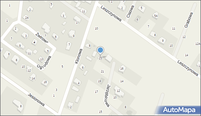 Słupno, Jarzębinowa, 23, mapa Słupno