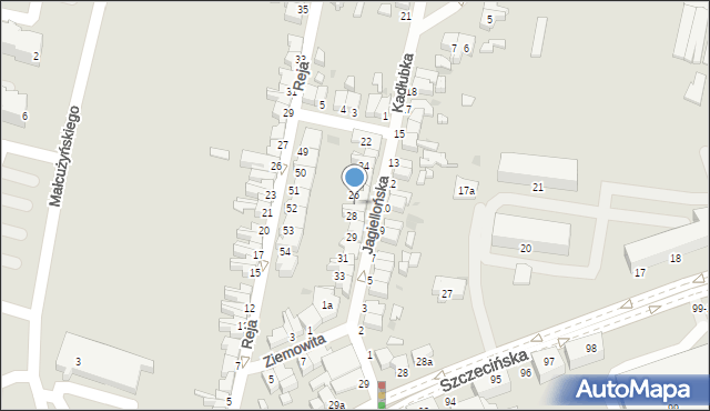 Słupsk, Jagiellońska, 27, mapa Słupska