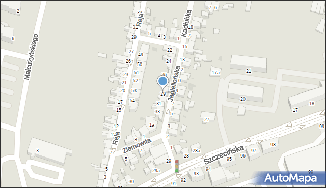 Słupsk, Jagiellońska, 29, mapa Słupska